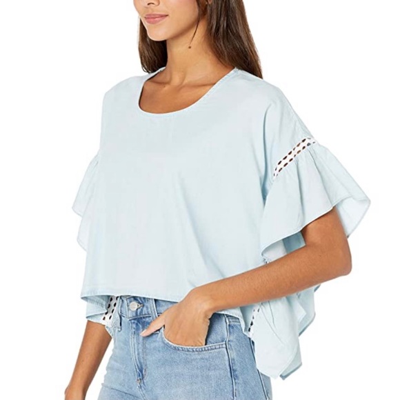BCBGeneration Ruffle Sleeves Crop Top - Picture 10 of 14